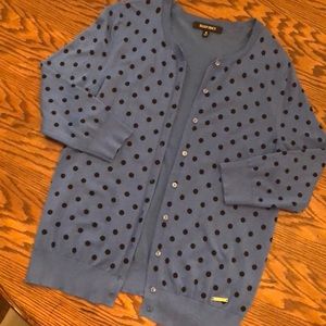Ellen Tracy 3/4 sleeve Polka Dot Cardigan Size Med